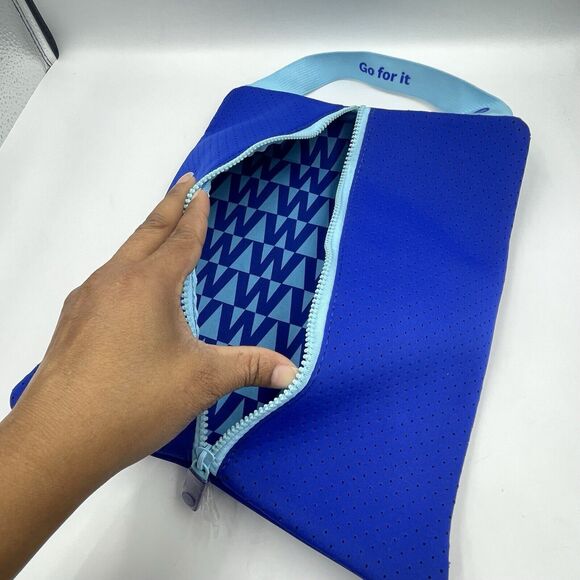Weight Watchers Women's Zippered Shoe Bag 13"X11" Blue - Picture 6 of 11